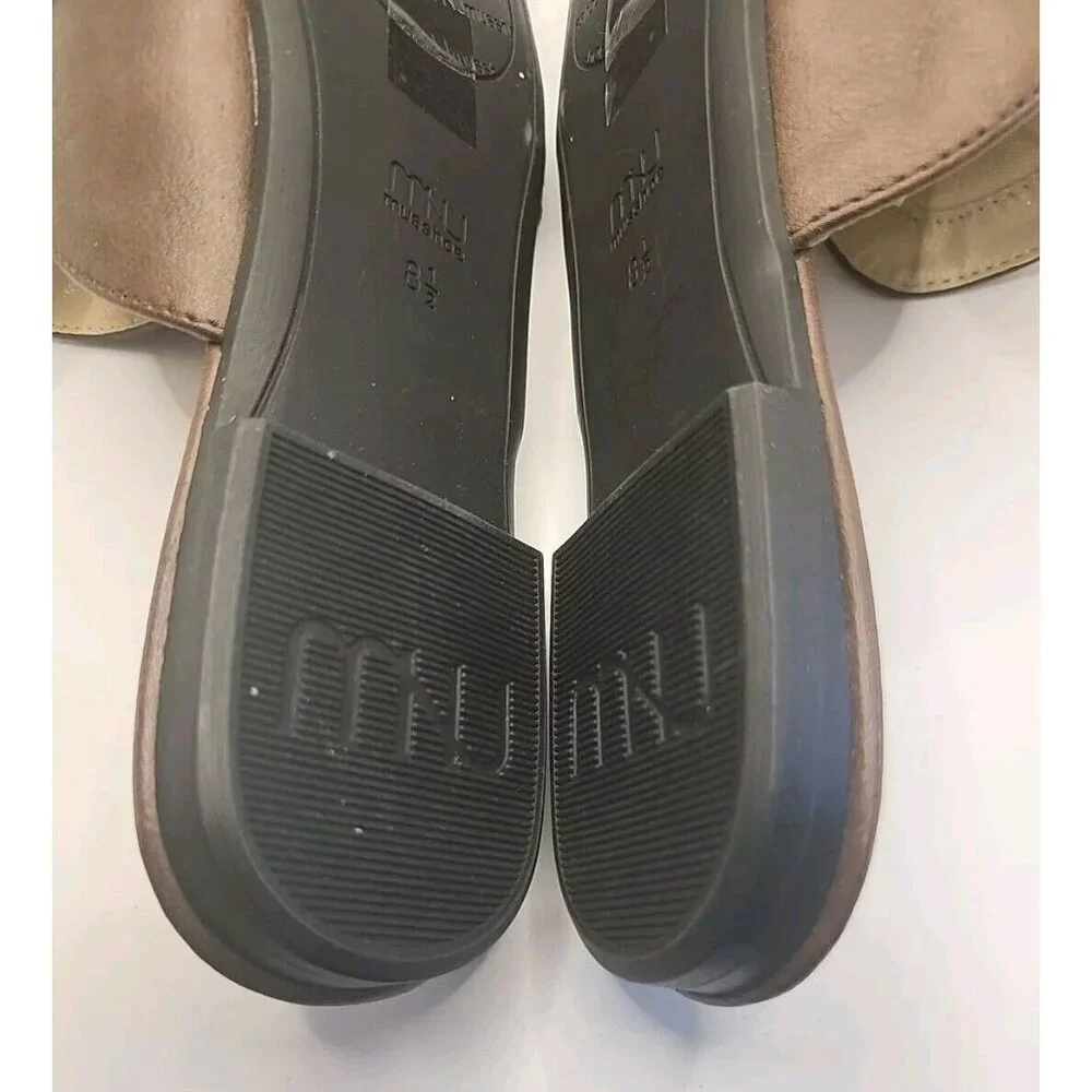 MUSSHOE Loafer for Women Brown Gold Slip on Flats New Without Tag 8.5 MNU‎